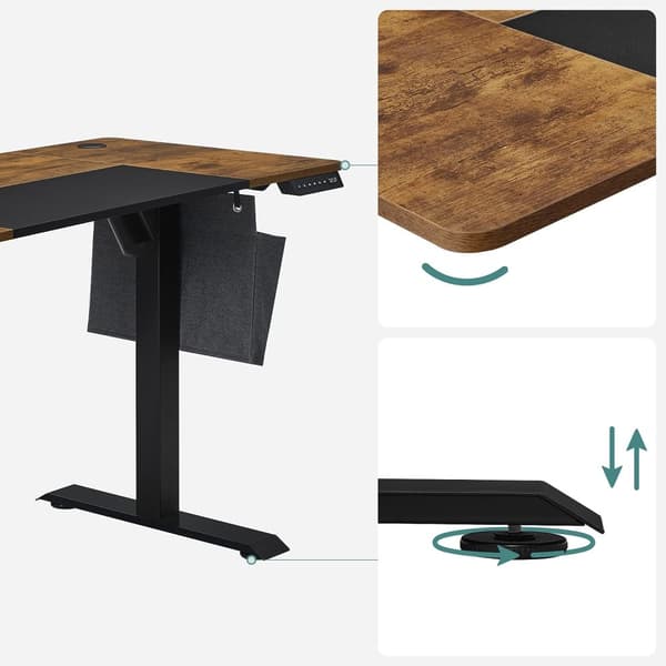 Höj- och sänkbart skrivbord 140 x 60 x (72–120) cm