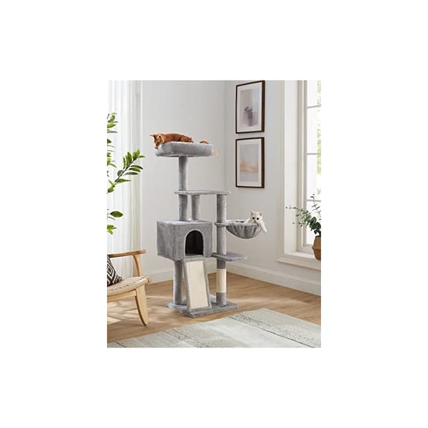 Klösträd med Kattsäng, Grottam - Ljusgrå - 135 cm