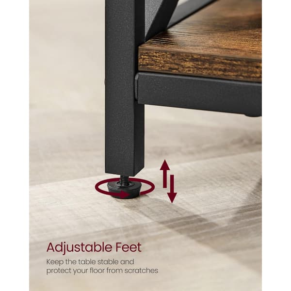 Soffbord Lift-Top Höjbar Bordskiva 60 x 100 x (48-62) cm Vintage Brun