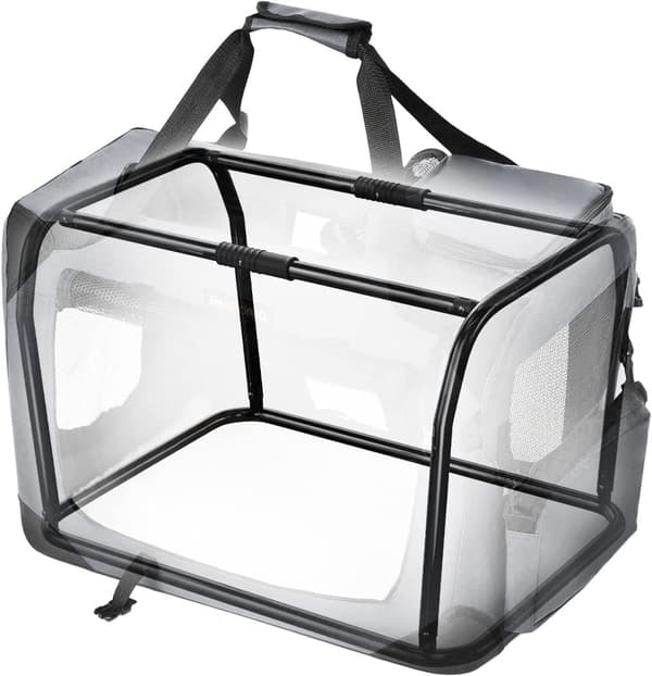 Transportväska för husdjur L transportbur 70 x 52 x 52 cm - grå