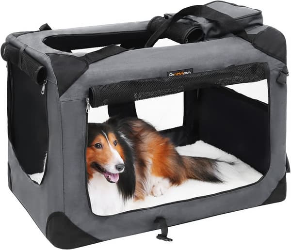 Transportväska för husdjur L transportbur 70 x 52 x 52 cm - grå