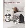 Miniatyrbild 4 av 8: Soffbord Set med 2 Sidobord Svart Diamant Runda
