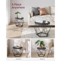 Miniatyrbild 5 av 8: Soffbord Set med 2 Sidobord Svart Diamant Runda