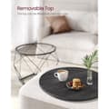 Miniatyrbild 6 av 8: Soffbord Set med 2 Sidobord Svart Diamant Runda