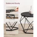 Miniatyrbild 7 av 8: Soffbord Set med 2 Sidobord Svart Diamant Runda
