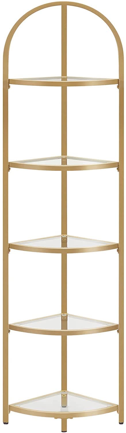 Hörnhylla guld 5-våning 28 x 28 x 158 cm