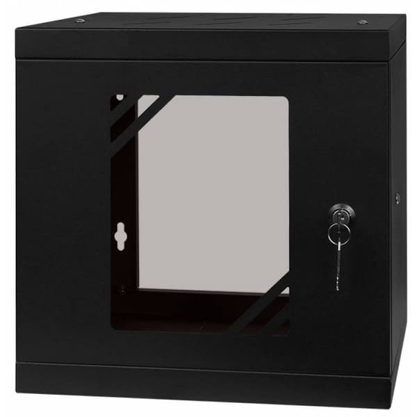 Stalflex Rack Cabinet 10" 6U  300mm  Glass Door  Black RC10-6U-300GB
