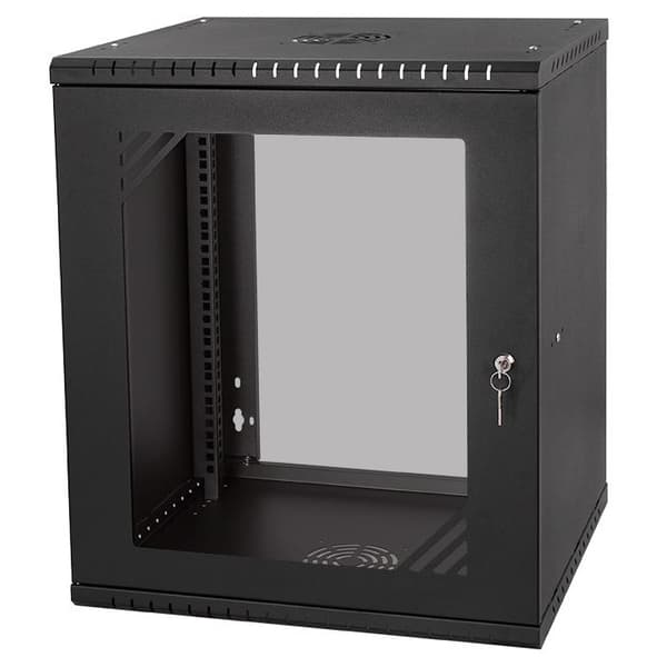 Stalflex Rack Cabinet 19" 12U  600mm  Glass Door  Black RC19-12U-600GB