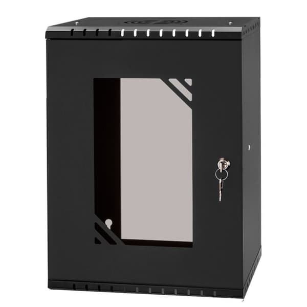 Stalflex Rack Cabinet 10" 9U  300mm  Glass Door  Black RC10-9U-300GB