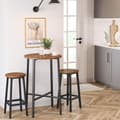 Miniatyrbild 3 av 7: Barstol set 2 st - Barpallar rund industriell Design brun-svart
