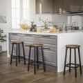 Miniatyrbild 7 av 7: Barstol set 2 st - Barpallar rund industriell Design brun-svart