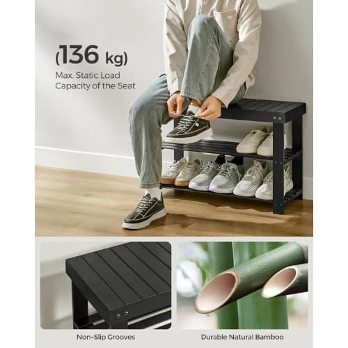 Klädhängare &amp; Skobänk Svart