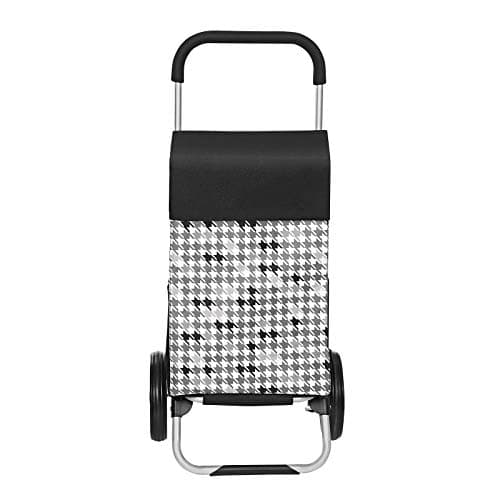 Shoppingvagn  40 L Tysta Hjul Svart - med fickor, tysta hjul och krokar, 33 x 47 x 97 cm, med krantredsmönster