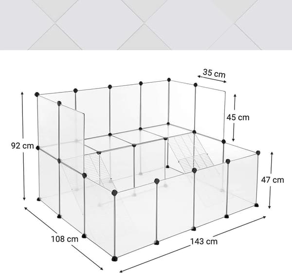 Lekhage för husdjur DIY Vit - 143 x 108 x 92 cm
