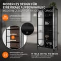 Miniatyrbillede 3 af 9: Vitrineskab 80x175x40 cm sort stål vitrineskab ML-Design