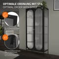 Miniatyrbillede 4 af 9: Vitrineskab 80x175x40 cm sort stål vitrineskab ML-Design