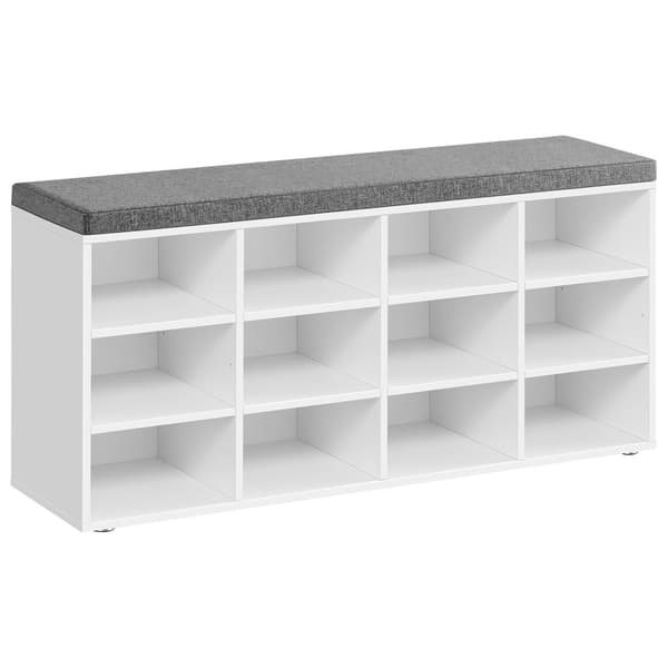 Sittbänk Med Skoförvaring, Upp till 12 par, Vit 30 x 104 x 48 cm