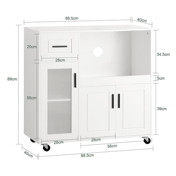 Køkkenhylde, FSB78-W, 89x40x89 cm, Hvid