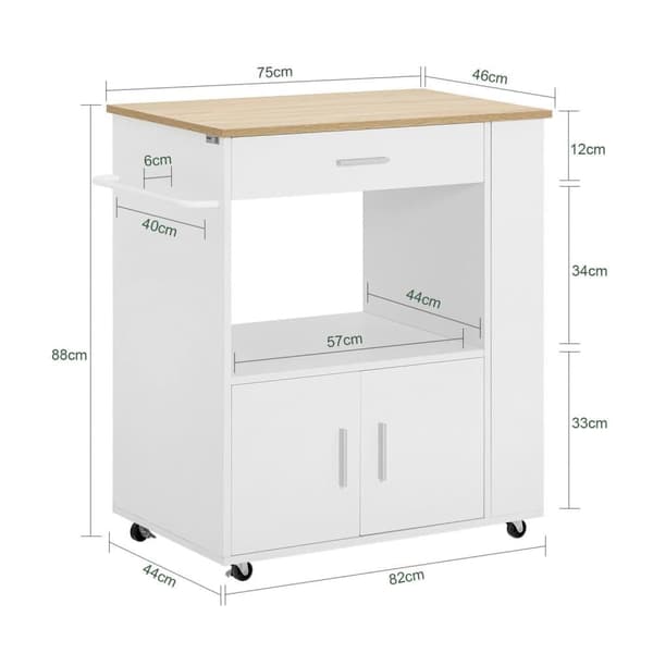 Køkkenvogn, FKW113-WN, 75x46x83 cm, Hvid