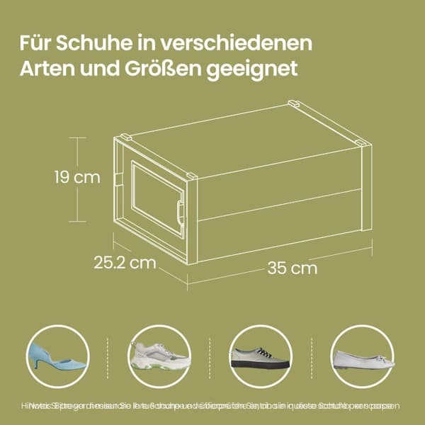 Skokasser, SONGMICS LSP08SWT, 35x25x18,5 cm, Transparent Hvid