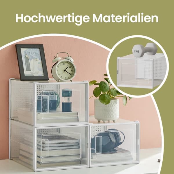 Skokasser, SONGMICS LSP08SWT, 35x25x18,5 cm, Transparent Hvid