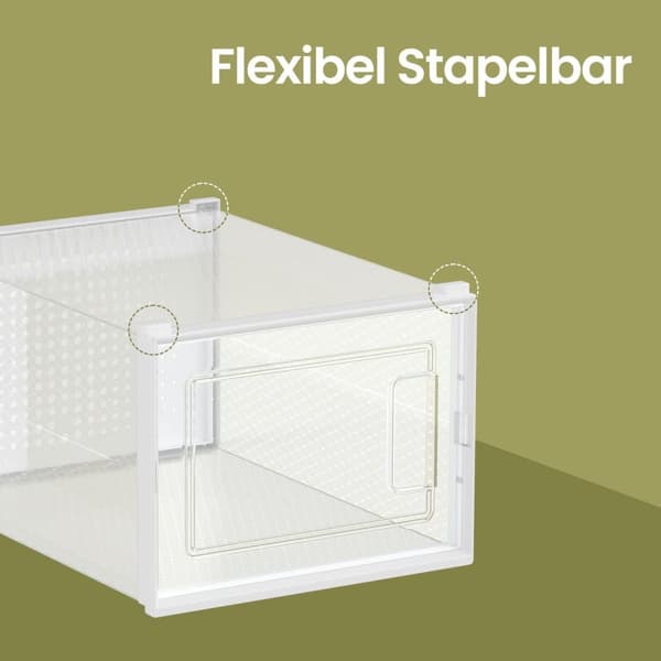 Skokasser, SONGMICS LSP08SWT, 35x25x18,5 cm, Transparent Hvid