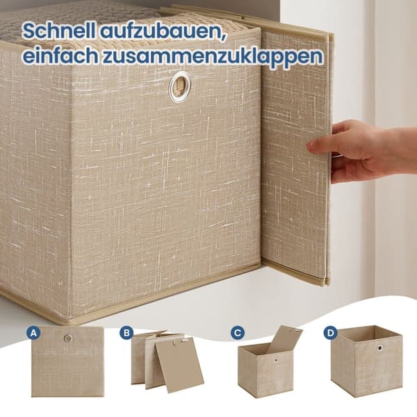 Opbevaringsæske, SONGMICS, 30x30x30 cm, Beige