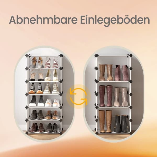 Sko stativ, SONGMICS LPC10W, 31x43x173 cm, Hvid