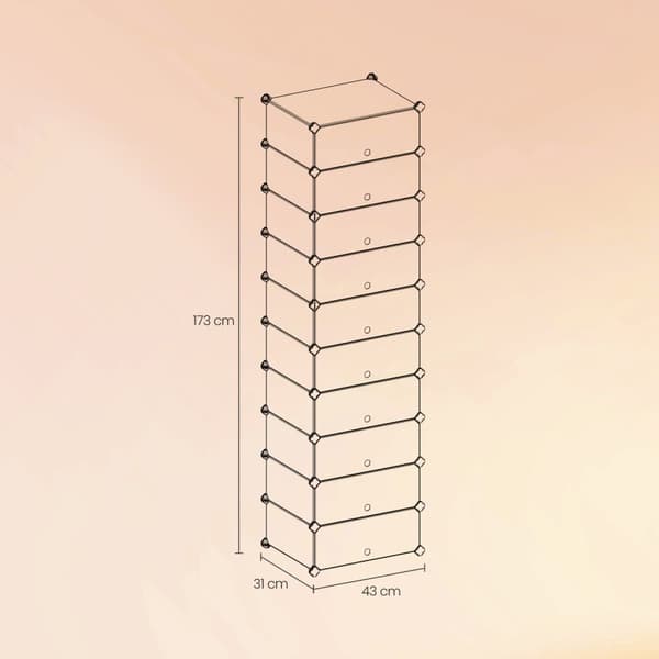 Sko stativ, SONGMICS LPC10W, 31x43x173 cm, Hvid