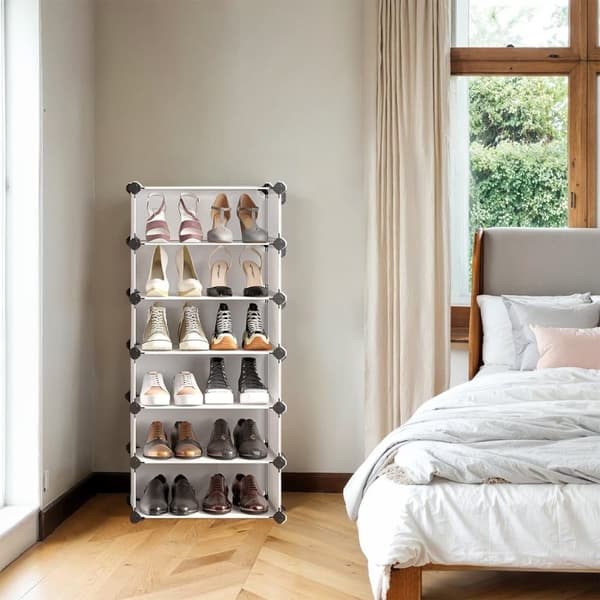 Sko stativ, SONGMICS LPC10W, 31x43x173 cm, Hvid