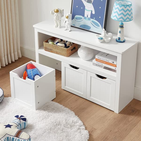 Förvaringslåda med 3 rullbara lådor 102x30x60 cm Leksaksförvaring med