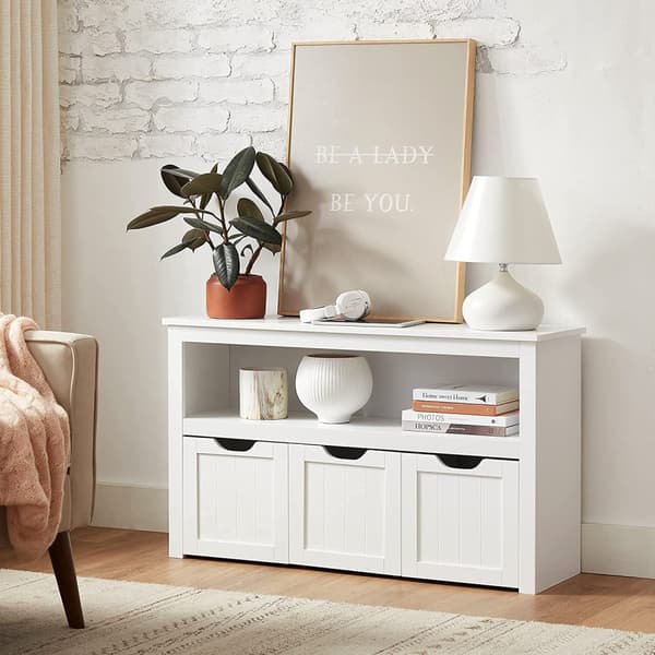 Förvaringslåda med 3 rullbara lådor 102x30x60 cm Leksaksförvaring med