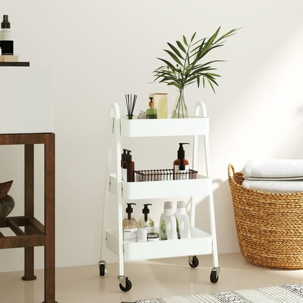 Serveringsvogn, 42,4x29,8x74,5 cm, Hvid