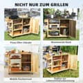 Miniatyrbillede 7 af 9: Barbecue Trolley, 6-Etagen, 134,5x50x91,5 cm, Naturligt Træ