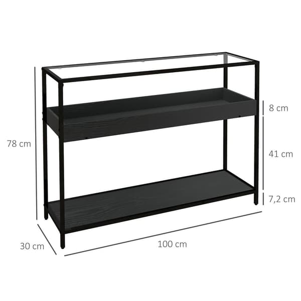 Konsolbord, 100x30x78 cm, Sort