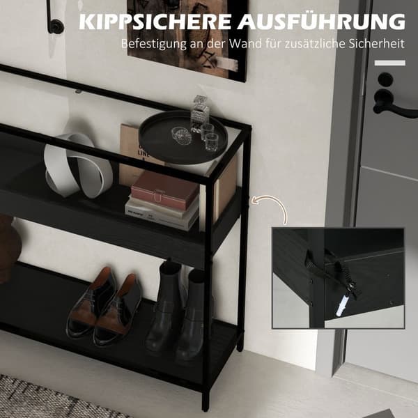 Konsolbord, 100x30x78 cm, Sort