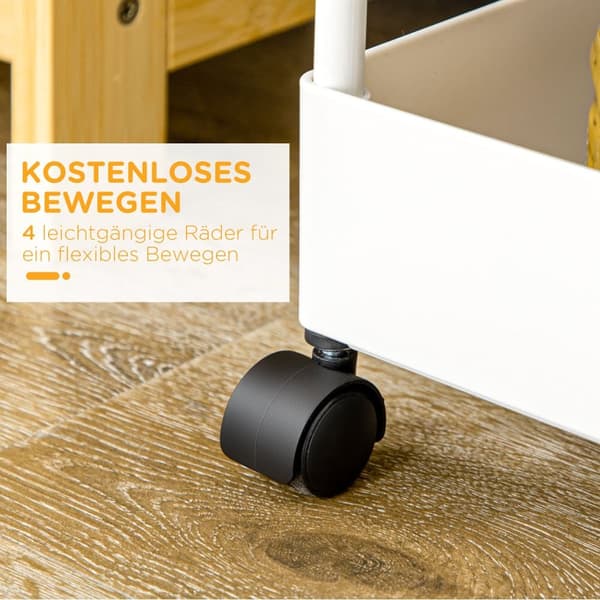 Køkkenvogn, 40x19x90 cm, Hvid
