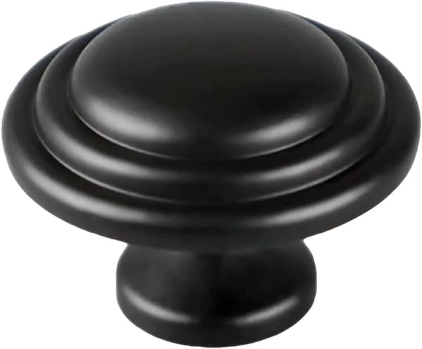 Skabshåndtag, 1-tommer diameter, nemme at installere,25 Pakke Sort