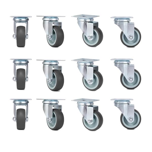 Møbelhjul, TPR blødt gummi, tungt arbejde, 12PCS