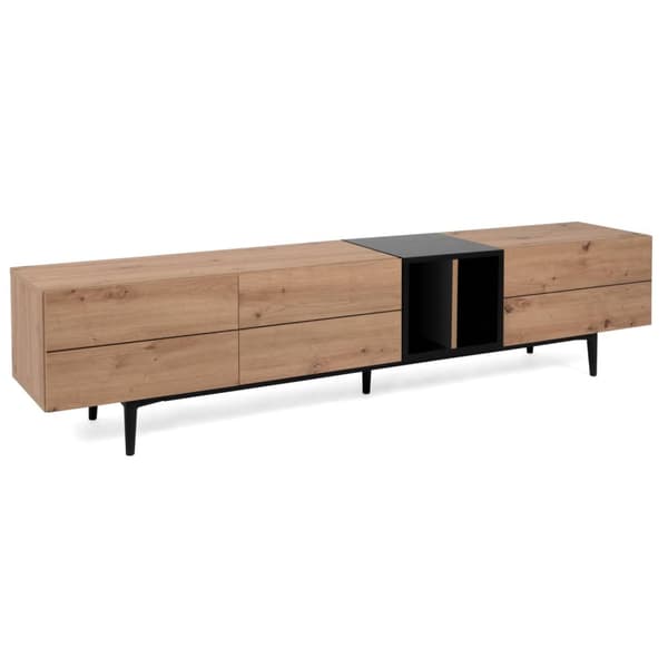 TV-skab, 195x48x37 cm, Sort og Natur