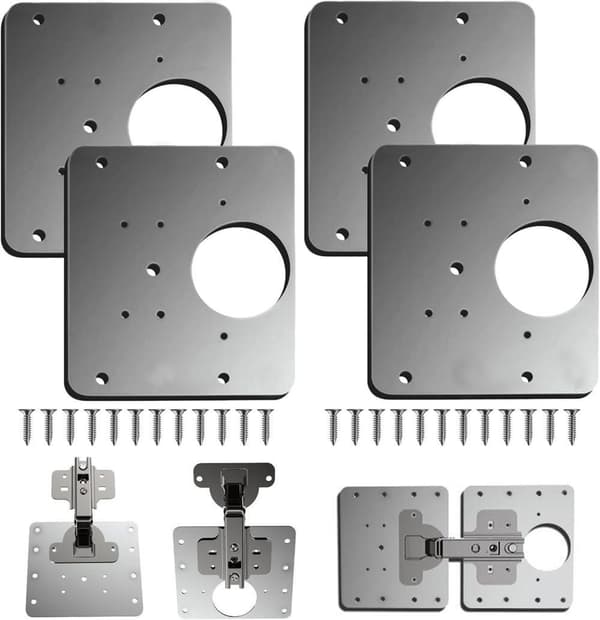 Lollanda Sarana Korjauslevy - Huonekalujen/kaappien saranat 9x9 cm ruostumaton teräs 4-Pack