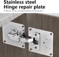 Miniatyrbillede 7 af 7: Lollanda Hængsel Reparationsplade, Hængsel Reparationsplade 4/6/12 stk – Rustfrit stål, Møbel/Skab Hængsler, 9x9 cm - Sølv