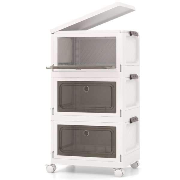 Opbevaringskasser, 48x34x27 cm, Creme Hvid