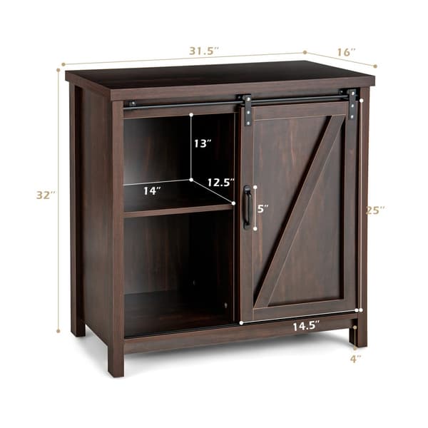 Køkkenbuffet Opbevaringsskab, 31,5x16x32 tommer, Brun