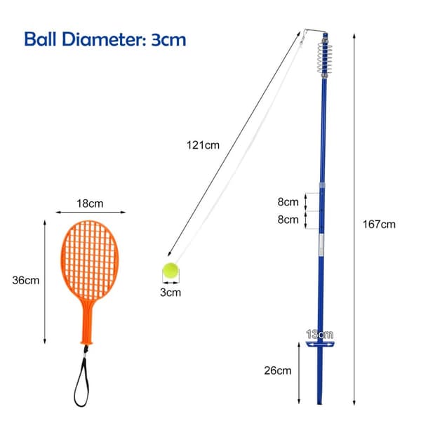 Tetherball sæt, 124-139 cm højde, Som vist på billedet
