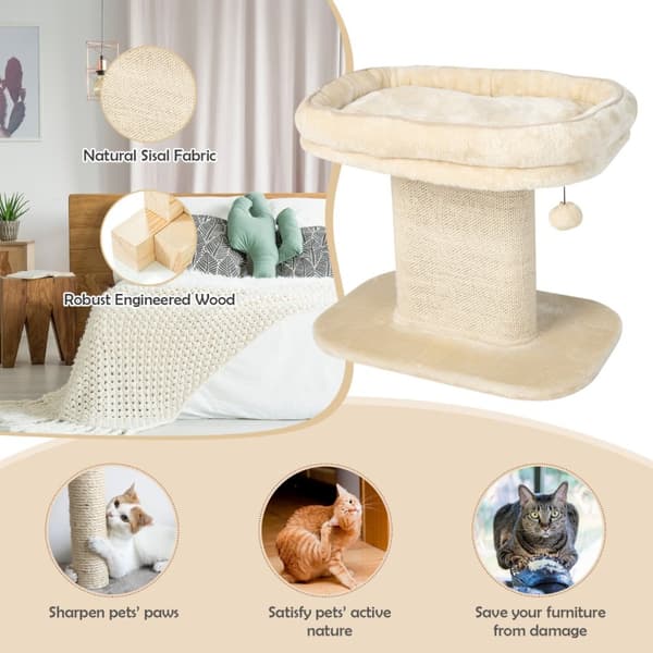 Kissapuun torni, 59x39.5x50 cm, beige