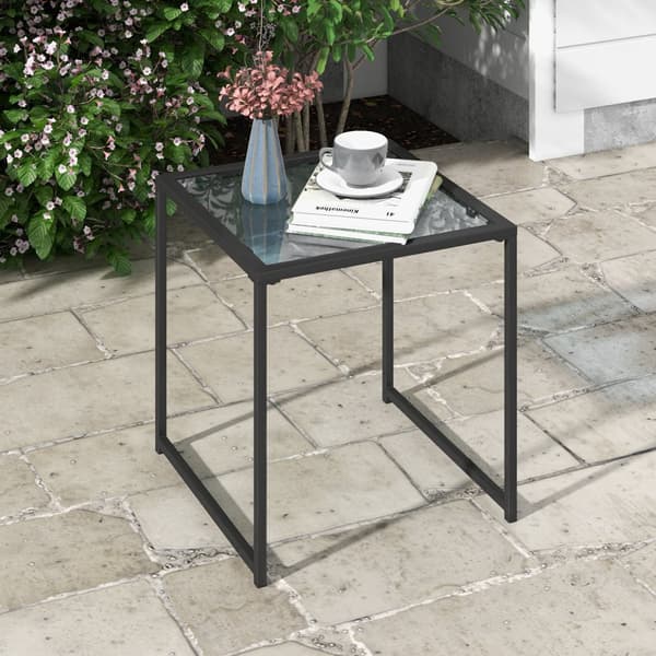 Sidebord, 17x17x18 tommer, Sort