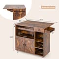 Miniatyrbillede 7 af 8: Køkkenø Køretøj, 47,5x27x34,5 tommer, Rustik Brun