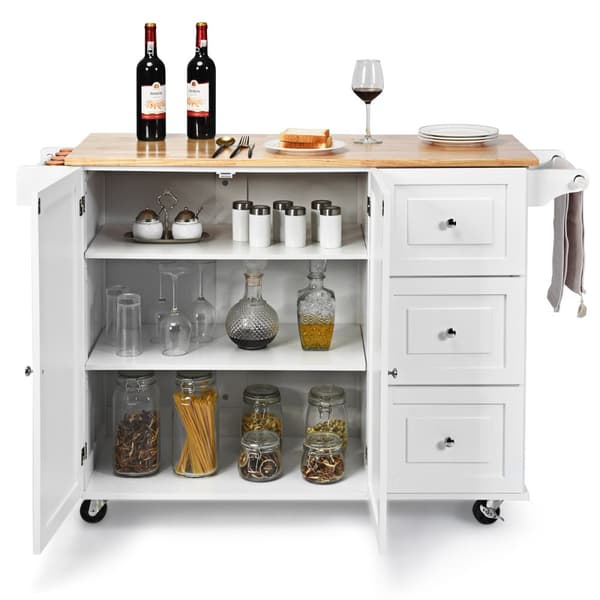Køkkenø Trolley, 136x76x91 cm, Hvid