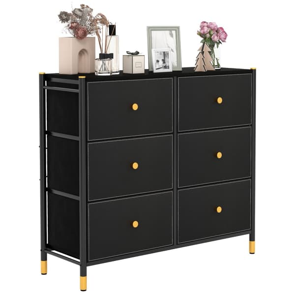 Golvdresser för förvaring, 39,5x12x23 tum, Svart